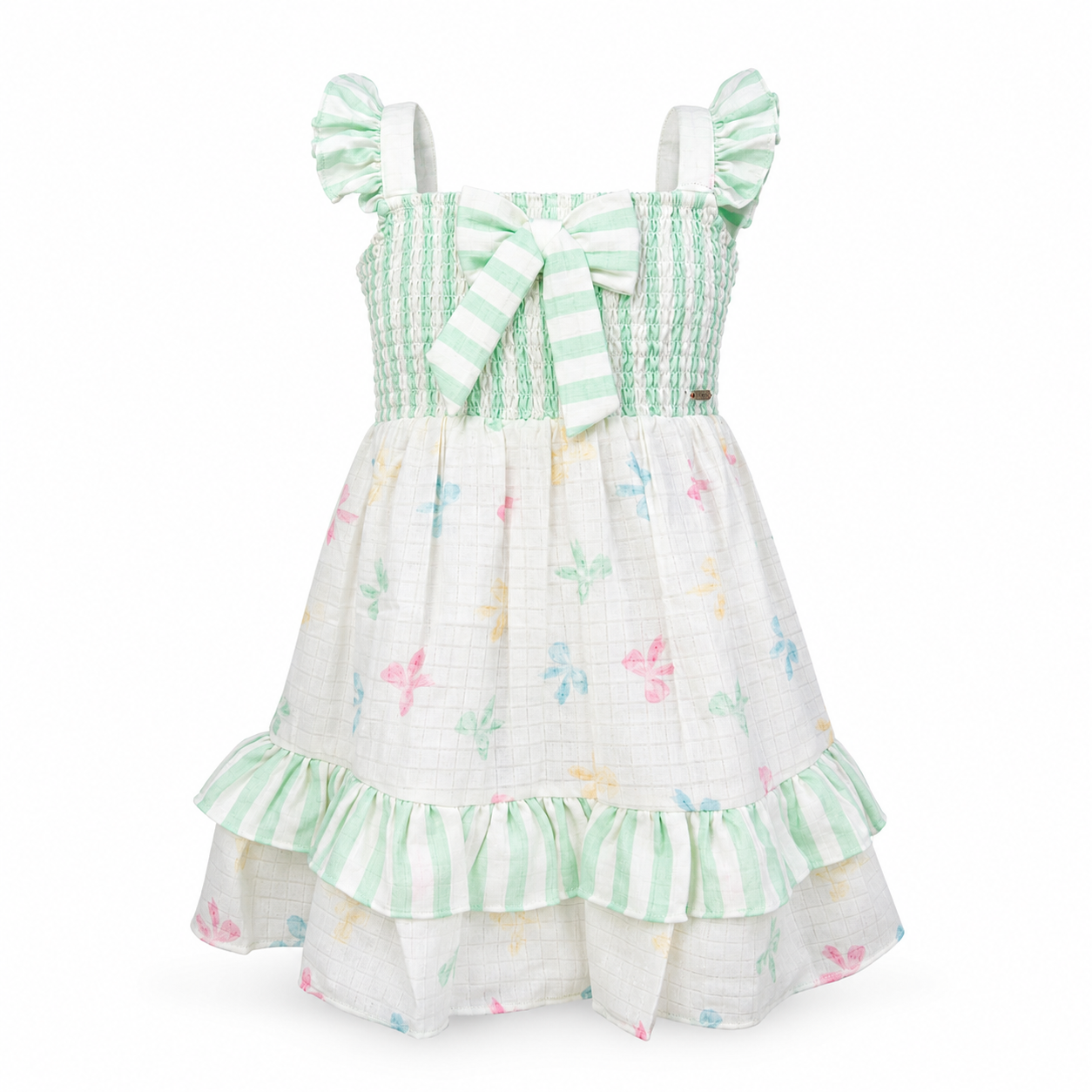 Ruffle-Strap Smocked Frock